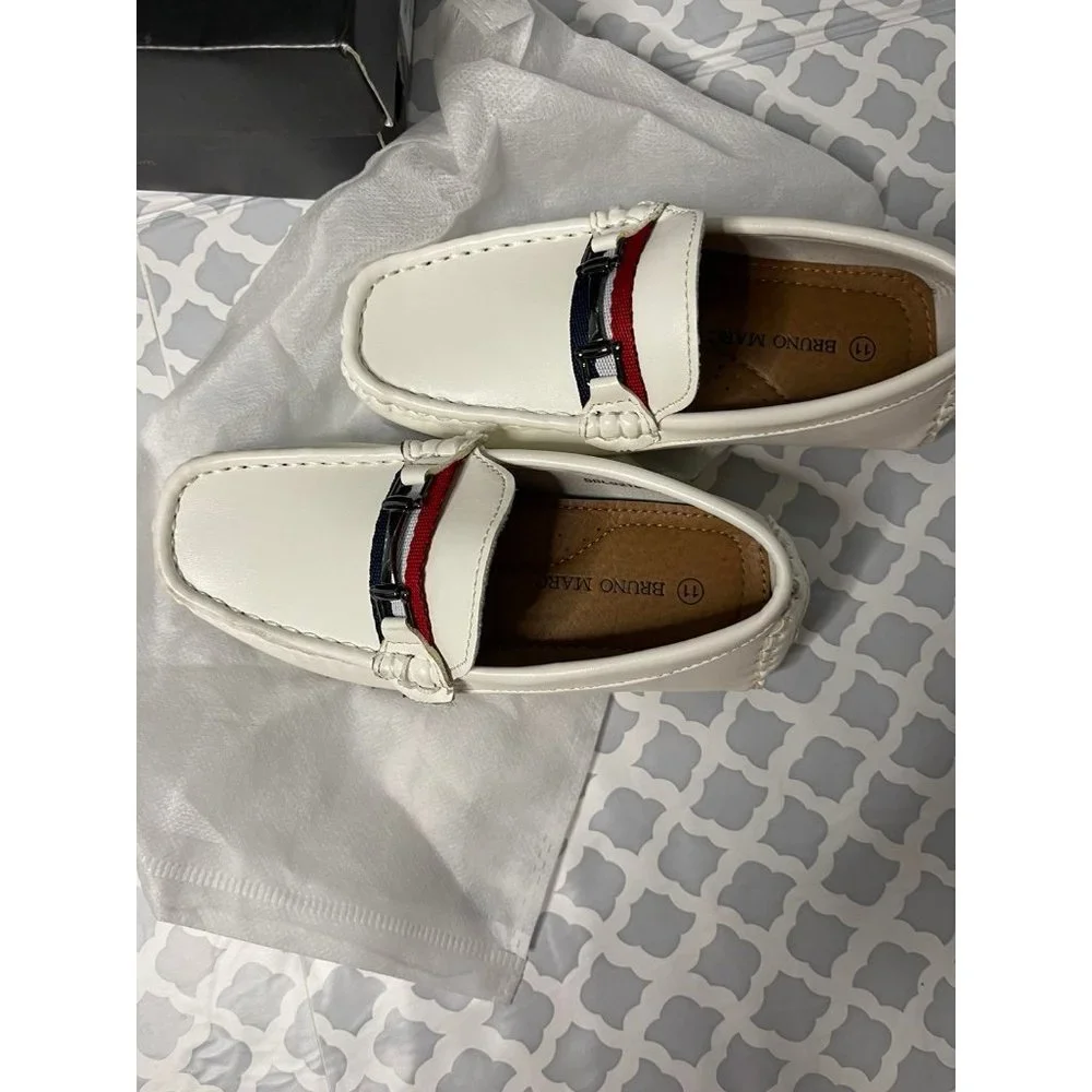 Bruno Marc white loafers kids shoes 11